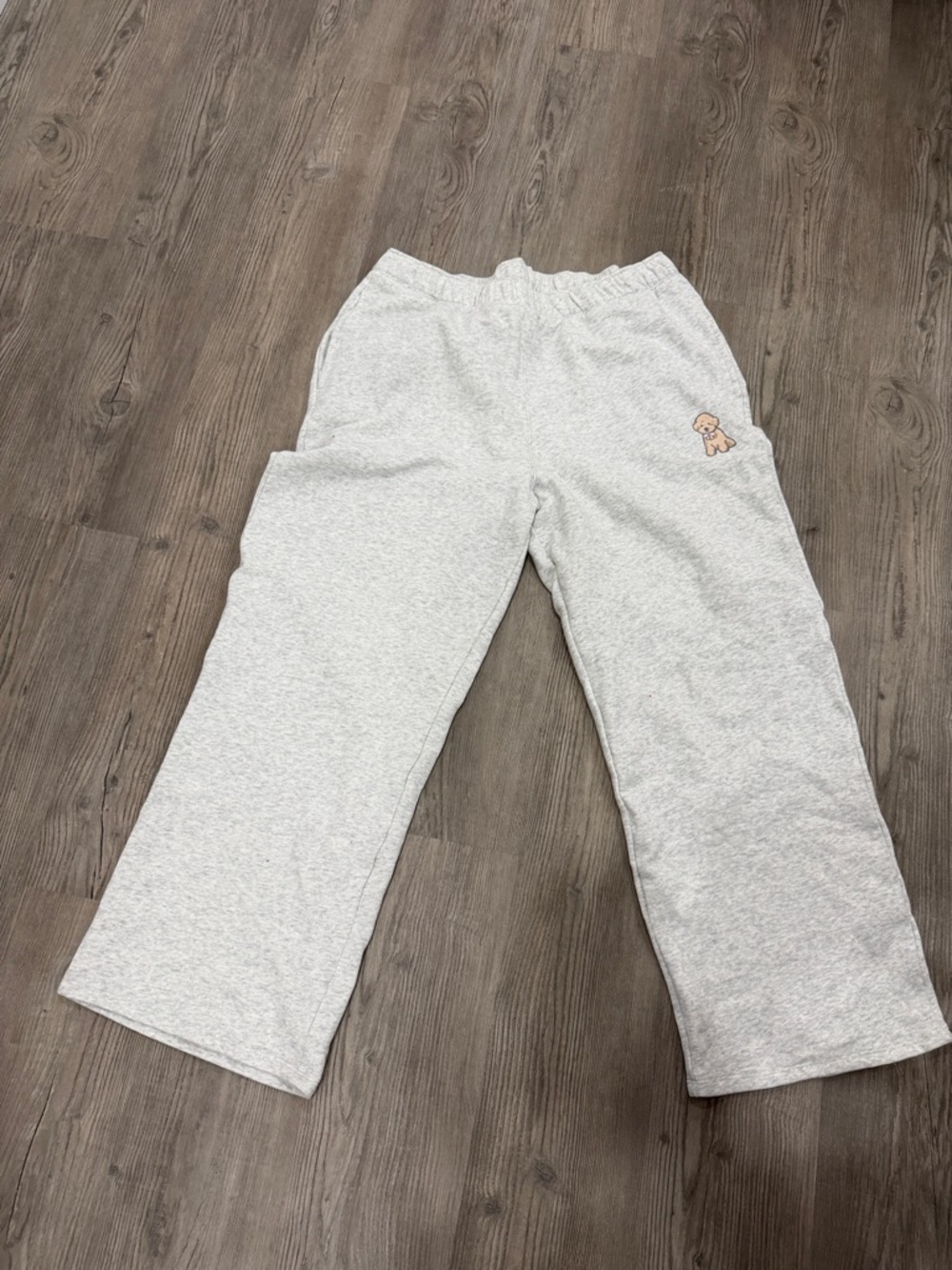 Hollister Light Gray Fleece Sweatpants with Elastic Waist